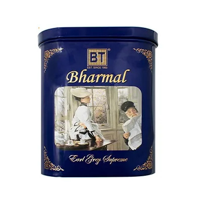 محصولات نمونه تستی چای بارمال معطر ارل گری قوطی بیضی 500 گرمی BHARMAL